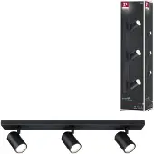 Paulmann Faretto da soffitto Zyli, nero, 60 cm, a 3 luci, IP44