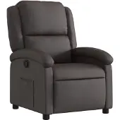vidaXL Recliner marrone scuro in vera pelle