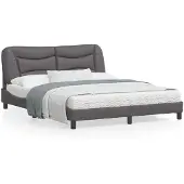 vidaXL Giroletto con testiera grigio 160x200 cm in ecopelle