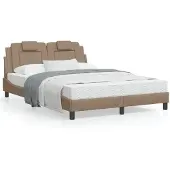 vidaXL Giroletto con testiera cappuccino-marrone 140x190 cm in ecopelle