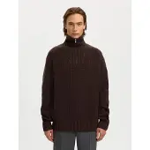 Selected Maglione A Mezza Cerniera Uomini Marrone XL