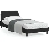 vidaXL Struttura letto con testiera "Dover" nera 90x190 cm in velluto