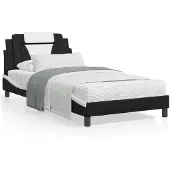 vidaXL Giroletto con testiera bianco e nero 100x200 cm in ecopelle