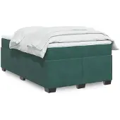 vidaXL Letto a molle con materasso verde scuro 120x190 cm in velluto