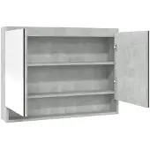 vidaXL Armadio a specchio per bagno 80x15x60 cm MDF grigio cemento