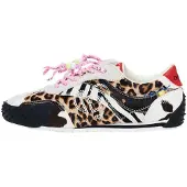 Desigual , Sneakers patchwork con stampa animalier, Donna, Cow Leather, Nero, 37