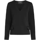 Karl Lagerfeld Metal Detail V Neck Sweatshirt Black Taglia: S | Maglie a manica lunga Outlet | Donna | Nero