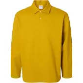 Selected Polo A Maniche Lunghe Uomini Giallo M