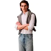 Calvin Klein Camicia A Maniche Lunghe Solid Stretch Slim Fit