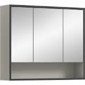 Ebuy24 Bagno spiegelkast 3 spiegeldeuren lichtgrijs, crèmekleurig.