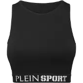 Plein sport Top crop in tessuto tecnico stretch