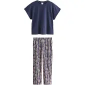Next Pigiama navy / rosa antico