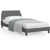 vidaXL Struttura letto "Dover" grigio scuro 100x200 cm in tessuto