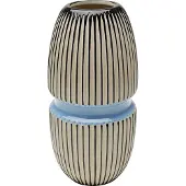 Kare Vaso Calabria, blu/beige, porcellana, fatto a mano
