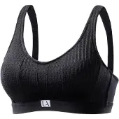LASCANA Reggiseno sportivo nero / bianco