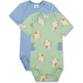 Sanetta Tutina / body per bambino beige / blu fumo / verde chiaro