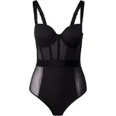 DKNY Corpo Senza Maniche Sheers Cupped Strapless