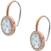 Fossil Orecchini 'Merrit' blu chiaro / oro rosé / argento