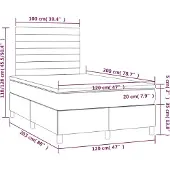 vidaXL Letto a molle con materasso grigio chiaro 120x200 cm in velluto