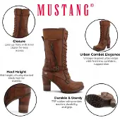 Mustang Stivale stringato marrone