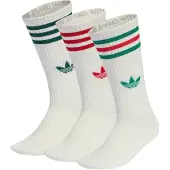 Adidas Originals Calzino '3-Stripes High Crew 3 Pairs' smeraldo / verde scuro / rosso / bianco