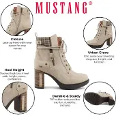 Mustang Stivaletto stringato greige