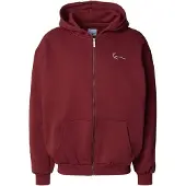 Karl kani Giacca di felpa 'Essential' rosso ciliegia / bianco