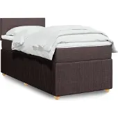 vidaXL Letto a molle con materasso marrone scuro 120x190 cm in tessuto
