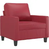 vidaXL Poltrona con sgabello rosso vino 60 cm in Pelle finta