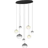 Stars of Light Lampada a sospensione Pantoja nera/ambra 96 cm a 8 luci