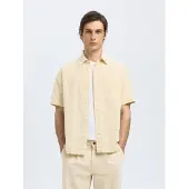 Selected Camicia A Maniche Corte Uomini Beige L