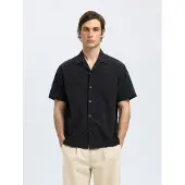 Selected Camicia A Maniche Corte Uomini Nero M