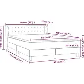 vidaXL Letto a molle con materasso grigio scuro 160x210 cm in velluto