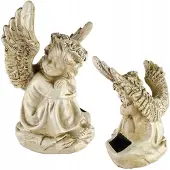 HLO SOLAR GUARDIAN ANGEL CANDLE, luminosa per giardino o tomba, 16 CM
