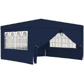 Syfax Gazebo Professionale con Pareti 4x4 m Blu 90 g/m²