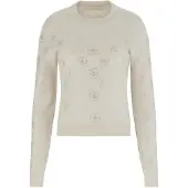 GUESS Maglione donna beige logo strass