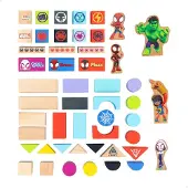 Woomax Spidey Amazing Set Di Blocchi Di Legno Friends 50 Pezzi