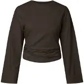Pieces Top A Maniche Lunghe | Marrone | L