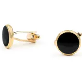 Suitable Gemelli Rotondi Gold Black Oro Nero