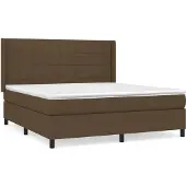 Syfax Giroletto a Molle con Materasso Marrone Scuro 160x200cm Tessuto