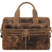 Greenburry Vintage Valigetta Vera Pelle 38 cm Vano porta PC marrone