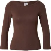 Pieces Top Con Maniche A 3/4 | Marrone | XL