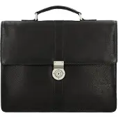 Leonhard heyden Bergamo Valigetta Vera Pelle 38 cm Vano porta PC nero