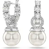 Swarovski Orecchini 'Matrix' argento / trasparente / bianco perla