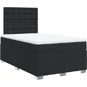 Syfax Giroletto a Molle con Materasso Nero 120x200 cm in Pelle finta