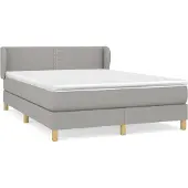 Syfax Giroletto a Molle con Materasso Grigio Chiaro 140x200cm Tessuto