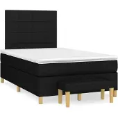 Syfax Giroletto a Molle con Materasso Nero 120x200 cm in Tessuto