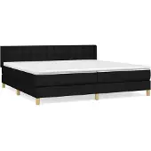 Syfax Giroletto a Molle con Materasso Nero 180x200 cm in Tessuto
