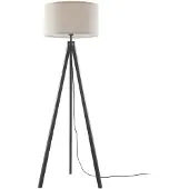 LINDBY Piantana Herry, nero, legno, treppiede, 153 cm