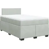 Syfax Giroletto a Molle con Materasso Grigio Chiaro 120x190cm Velluto